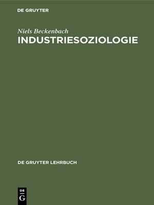 cover image of Industriesoziologie
